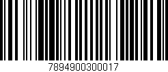 Código de barras (EAN, GTIN, SKU, ISBN): '7894900300017'