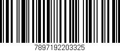Código de barras (EAN, GTIN, SKU, ISBN): '7897192203325'