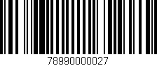 Código de barras (EAN, GTIN, SKU, ISBN): '78990000027'