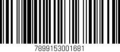 Código de barras (EAN, GTIN, SKU, ISBN): '7899153001681'