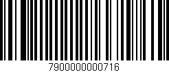 Código de barras (EAN, GTIN, SKU, ISBN): '7900000000716'