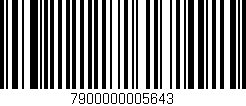 Código de barras (EAN, GTIN, SKU, ISBN): '7900000005643'