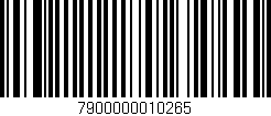 Código de barras (EAN, GTIN, SKU, ISBN): '7900000010265'