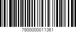 Código de barras (EAN, GTIN, SKU, ISBN): '7900000011361'