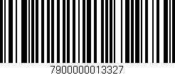 Código de barras (EAN, GTIN, SKU, ISBN): '7900000013327'