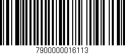 Código de barras (EAN, GTIN, SKU, ISBN): '7900000016113'