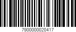 Código de barras (EAN, GTIN, SKU, ISBN): '7900000020417'