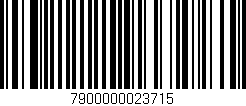Código de barras (EAN, GTIN, SKU, ISBN): '7900000023715'