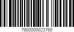 Código de barras (EAN, GTIN, SKU, ISBN): '7900000023760'