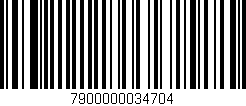 Código de barras (EAN, GTIN, SKU, ISBN): '7900000034704'