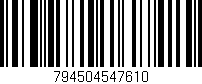 Código de barras (EAN, GTIN, SKU, ISBN): '794504547610'