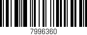 Código de barras (EAN, GTIN, SKU, ISBN): '7996360'