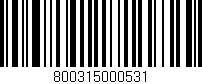 Código de barras (EAN, GTIN, SKU, ISBN): '800315000531'