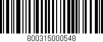 Código de barras (EAN, GTIN, SKU, ISBN): '800315000548'