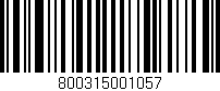 Código de barras (EAN, GTIN, SKU, ISBN): '800315001057'