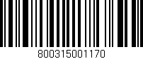 Código de barras (EAN, GTIN, SKU, ISBN): '800315001170'