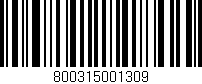 Código de barras (EAN, GTIN, SKU, ISBN): '800315001309'