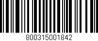 Código de barras (EAN, GTIN, SKU, ISBN): '800315001842'