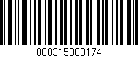 Código de barras (EAN, GTIN, SKU, ISBN): '800315003174'