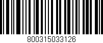 Código de barras (EAN, GTIN, SKU, ISBN): '800315033126'