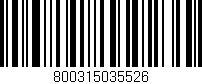 Código de barras (EAN, GTIN, SKU, ISBN): '800315035526'