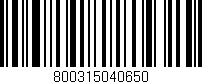 Código de barras (EAN, GTIN, SKU, ISBN): '800315040650'