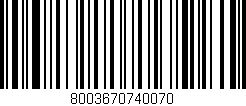 Código de barras (EAN, GTIN, SKU, ISBN): '8003670740070'