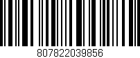 Código de barras (EAN, GTIN, SKU, ISBN): '807822039856'