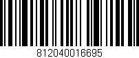 Código de barras (EAN, GTIN, SKU, ISBN): '812040016695'