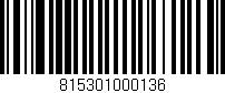 Código de barras (EAN, GTIN, SKU, ISBN): '815301000136'
