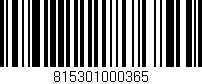 Código de barras (EAN, GTIN, SKU, ISBN): '815301000365'
