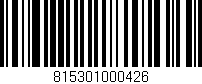 Código de barras (EAN, GTIN, SKU, ISBN): '815301000426'