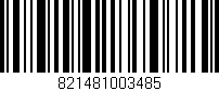 Código de barras (EAN, GTIN, SKU, ISBN): '821481003485'
