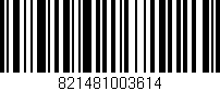 Código de barras (EAN, GTIN, SKU, ISBN): '821481003614'