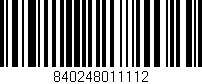 Código de barras (EAN, GTIN, SKU, ISBN): '840248011112'