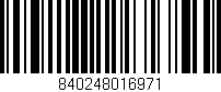 Código de barras (EAN, GTIN, SKU, ISBN): '840248016971'