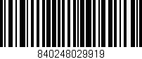 Código de barras (EAN, GTIN, SKU, ISBN): '840248029919'