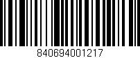 Código de barras (EAN, GTIN, SKU, ISBN): '840694001217'