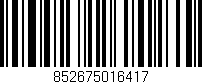 Código de barras (EAN, GTIN, SKU, ISBN): '852675016417'