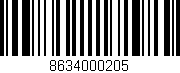 Código de barras (EAN, GTIN, SKU, ISBN): '8634000205'