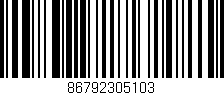 Código de barras (EAN, GTIN, SKU, ISBN): '86792305103'