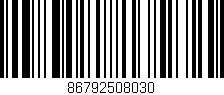 Código de barras (EAN, GTIN, SKU, ISBN): '86792508030'