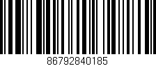 Código de barras (EAN, GTIN, SKU, ISBN): '86792840185'