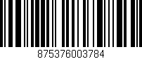 Código de barras (EAN, GTIN, SKU, ISBN): '875376003784'