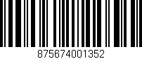 Código de barras (EAN, GTIN, SKU, ISBN): '875674001352'