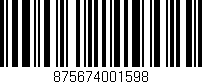 Código de barras (EAN, GTIN, SKU, ISBN): '875674001598'