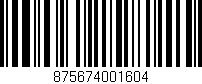 Código de barras (EAN, GTIN, SKU, ISBN): '875674001604'