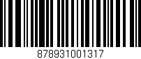 Código de barras (EAN, GTIN, SKU, ISBN): '878931001317'