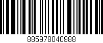 Código de barras (EAN, GTIN, SKU, ISBN): '885978040988'