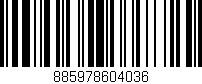 Código de barras (EAN, GTIN, SKU, ISBN): '885978604036'
